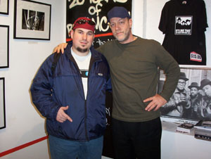 cj with bill adler at the RunDMC expo dec bill worked at def jam in the 80 with Run and Boys