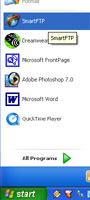 SmartFTP in the Start bar in Windows XP
